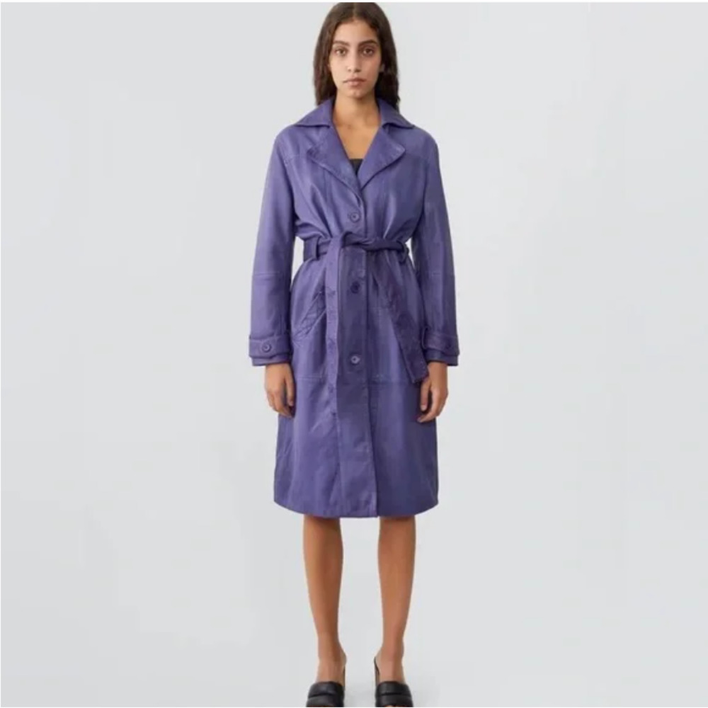 Free People Deadwood Terra Leather Trench Coat XS